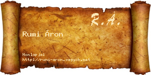 Rumi Áron névjegykártya